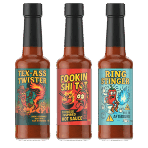 FireFoods Hot Gift Set – Funny Spicy Gifts for Daredevils | Gift for Men or Foodies | Vegan, Gluten-Free & Handmade in the UK (Daredevil Challenge (3 Pack))