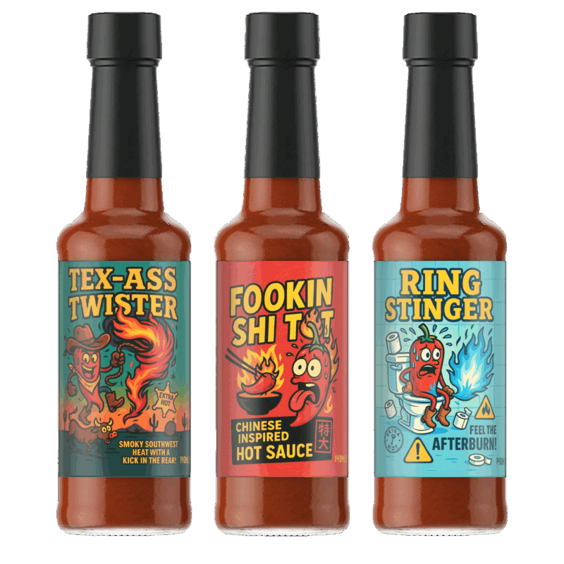 FireFoods Hot Gift Set – Funny Spicy Gifts for Daredevils | Gift for Men or Foodies | Vegan, Gluten-Free & Handmade in the UK (Daredevil Challenge (3 Pack))