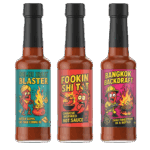 FireFoods Hot Gift Set – Funny Spicy Gifts for Daredevils | Gift for Men or Foodies | Vegan, Gluten-Free & Handmade in the UK (International Heatwave (3 Pack))